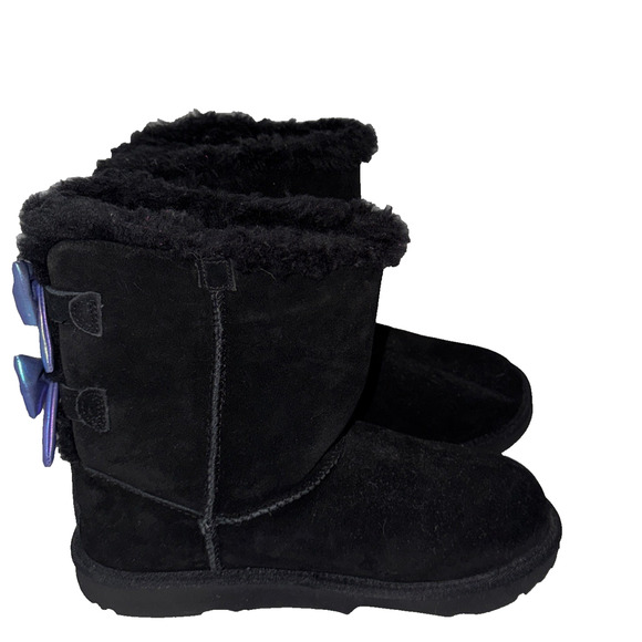 UGG Bailey Bow Black boots with iridescent bow Size 6 - Picture 3 of 9